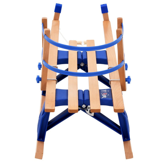 vidaXL Folding Snow Sledge with Backrest Wood 46.9"
